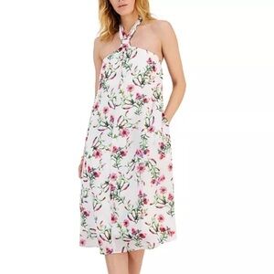 INC Women’s Printed Halter Neck Floral Midi Dress size Medium NWT